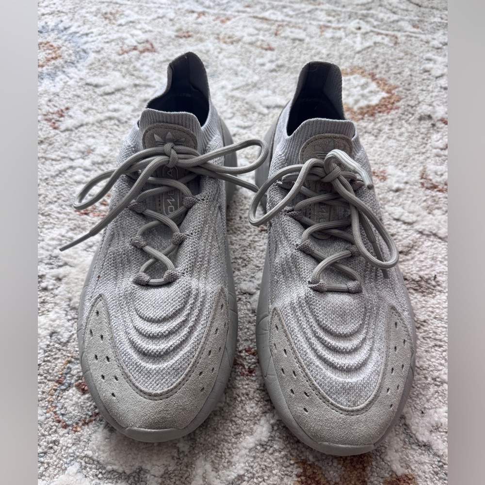 Adidas Light Gray Knit Sneakers